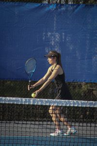 Elizabeth Shirley prepares to serve during a match against Philadelphia.