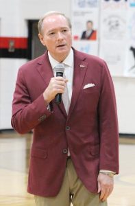 Mississippi State President talking to senior class